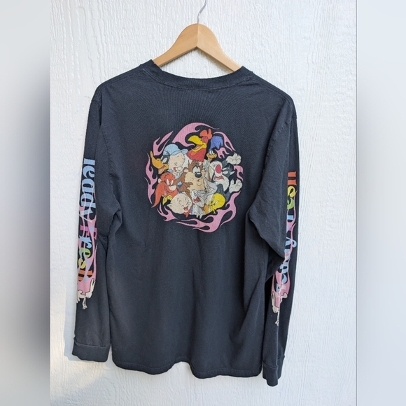 Teddy Fresh X Looney Tunes Black Long Sleeve Graphic T-Shirt Adult Size Medium - Picture 4 of 6